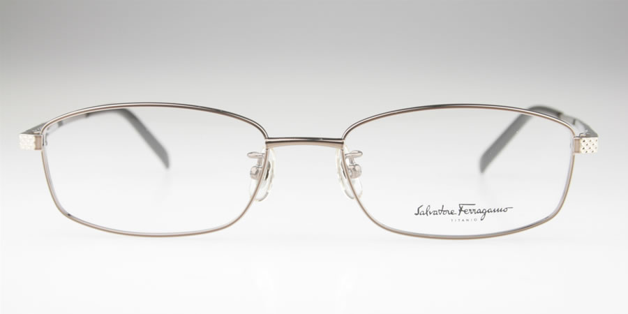 Salvatore Ferragamo フェラガモ メガネ 眼鏡 チタン 軽量 鼻パッド ブラウン/ゴールド 54□17 新品 送料無料 1764T 810 f016