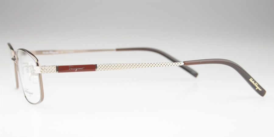 Salvatore Ferragamo フェラガモ メガネ 眼鏡 チタン 軽量 鼻パッド ブラウン/ゴールド 54□17 新品 送料無料 1764T 810 f016