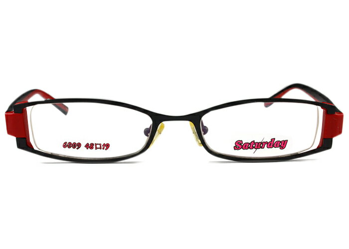 Rakuten - アイカフェ EYE CAFE 6009 c.5 ブラック/レッド メガネ めがね 眼鏡 伊達 度付き 新品 送料無料