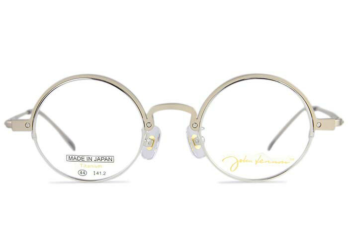 ジョンレノン John Lennon プレミアム jl-p304 c.1 マットホワイトゴールド / シルバー 限定トレー付き 日本製 チタン 軽量 老眼鏡 遠近両用 伊達 度付き 丸 メガネ めがね 眼鏡 新品 送料無料 44□22