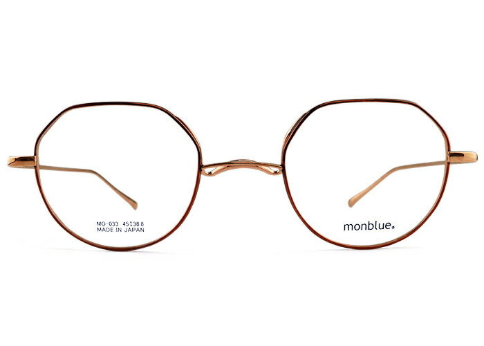 モンブルー monblue mo-033 日本製 一山 鼻パッドなし 伊達 度なし 度付き メンズ レディース レトロ チタン フルリム 老眼鏡 遠近両用 メガネ めがね 眼鏡 新品 送料無料 45□22.5