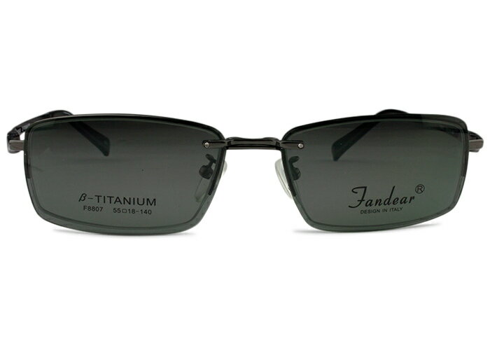 Rakuten - アイカフェ EYE CAFE f8807 c.3 r17 ガンメタル メガネ クリップオン サングラス マグネット式 伊達 眼鏡 度付き めがね 新品 送料無料