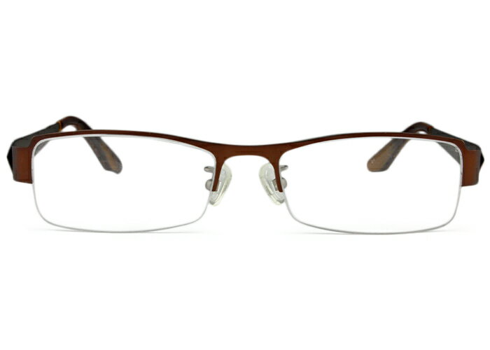 Rakuten - アイカフェ EYE CAFE ks-682 c.1 r21 ブラウン ナイロ−ル メガネ 鼻パッド付 めがね 眼鏡 伊達 度付き 新品 送料無料