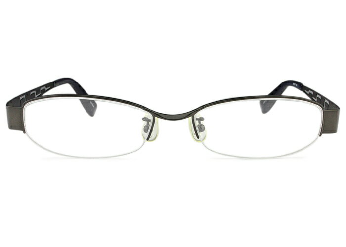 Rakuten - アイカフェ EYECAFE lv7014 c.5 マッドガンメタル s5 ナイロール メガネ ハーフリム 伊達 度付き 老眼鏡 めがね 眼鏡 新品 送料無料