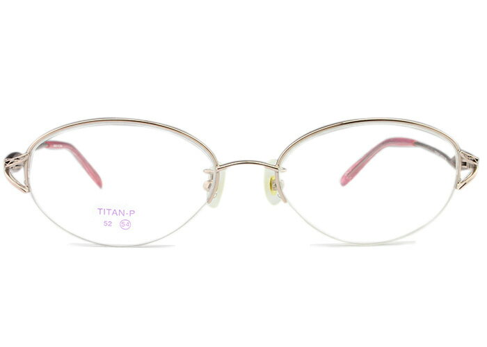 Rakuten - アイカフェ 婦人用 メガネ mj-2854 c.2 s6 ピンク 伊達 ナイロール ハーフリム メガネ めがね 眼鏡 レディース 新品 送料無料