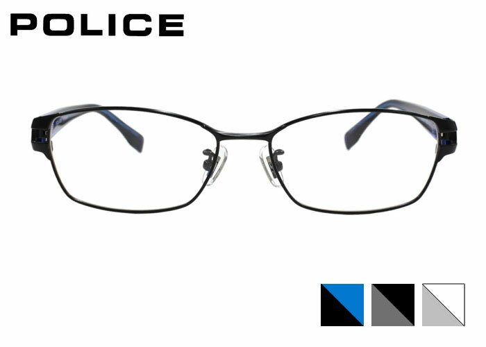 Rakuten - ポリス POLICE vplu96j 伊達 度付き フルリム スクエア チタン アセテート メンズ レディース 老眼鏡 遠近両用 めがね メガネ 眼鏡 新品 送料無料 55サイズ