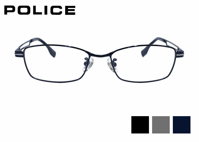 Rakuten - ポリス POLICE vplv73j 伊達 度付き フルリム スクエア チタン メンズ レディース 老眼鏡 遠近両用 めがね メガネ 眼鏡 新品 送料無料 54サイズ