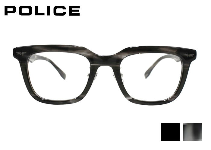 Rakuten - ポリス POLICE vplv75j 伊達 度付き フルリム スクエア アセテート メンズ レディース 老眼鏡 遠近両用 めがね メガネ 眼鏡 新品 送料無料 49サイズ