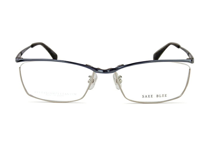 OAKLEY - ザックスブルー SAXE BLUE SB-7114 c.2 ブルーグレー / シルバー MADE IN JAPAN 伊達 度付き 大きい 軽量 メガネ めがね 眼鏡 新品 送料無料 56□17