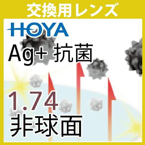 交換用 HOYA Ag+抗菌レンズ 1.74非球面 度付き(2枚一組) ニュールックス VGラピスRUV