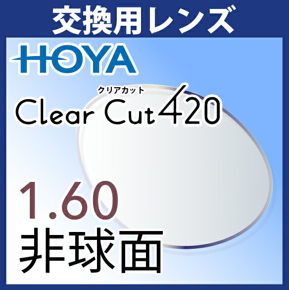 交換用 HOYA クリアカット420 1.60非球面 度付き(2枚一組) ブルーライトカット UVカット アイプロテクションレンズ
