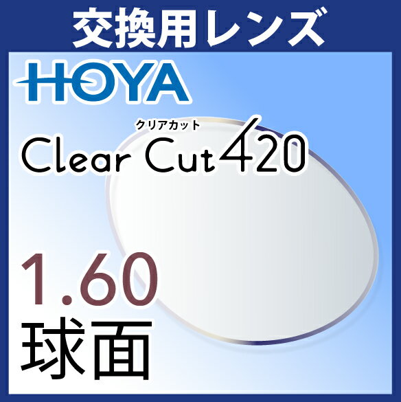 交換用 HOYA クリアカット420 1.60球面 度付き(2枚一組) ブルーライトカット UVカット アイプロテクションレンズ