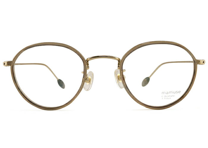 Rakuten - マミューズ mamuse m-8033 日本製 M01 フルリム 伊達 度付き チタン レディース 老眼鏡 遠近両用 めがね メガネ 眼鏡 新品 送料無料 46□22