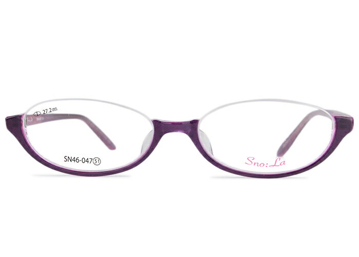 アイカフェ EYE CAFE sn46-047 c.1 パープル アンダーリム 伊達 度付き メガネ めがね 眼鏡 新品 送料無料 51□16 ug2