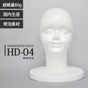 マネキンヘッド 発泡スチロール製 顔付き ホワイト 丸ベース HD-04WH【北海道 沖縄 離島送料別途】