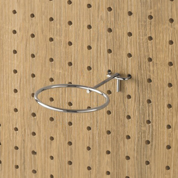 【1個入】有孔ボード用 パーツ リングフック 内径7.3cm 25mmピッチ シルバー 有孔パネル ペグボード パンチングボード EX6-123-9-2【北海道・沖縄・離島送料別途】