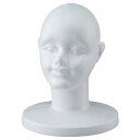 マネキンヘッド 頭囲49cm 発泡スチロール 白 ホワイト 耳付き 耳あり 顔付き 顔あり ウィッグスタンド メガネ 帽子スタンド 帽子掛け 頭 トルソー キャップ ディスプレイ カット練習 EX6-798-44-1【北海道・沖縄・離島送料別途】