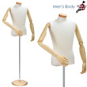 トルソー メンズ マネキン 紳士ボディ 芯地ニット張り 樹脂製可動アーム 円形ベース SG630P-1N102【北海道・沖縄・離島送料別途】