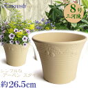 DLローズ チェリー 白焼 8号 日本製 三河焼 植木鉢 陶器 おしゃれ 生成り ベージュ テラコッタ サイズ 26cm 安くて丈夫 父 母 家庭菜園 ガーデニ...