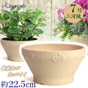 ナチュラル バラ 7号 白焼 日本製 三河焼 植木鉢 陶器 おしゃれ 生成り ベージュ テラコッタ サイズ 22cm 安くて丈夫 父 母 家庭菜園 ガーデニング...