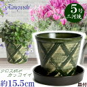 受皿付 植木鉢 陶器 ハーブのかおり 5号 グリーン & KN受皿1179ブラウン付 サイズ 15cm 三河焼 鉢 陶器鉢 深型 おしゃれ 緑色 グリーン 高級感 日本製 園芸資材 ガーデニング 小型 室内 屋内 屋外 日本製 かわいい 園芸用品 ベランダ 鉢植え 多肉植物 観葉植物 インテリア