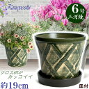 受皿付 植木鉢 陶器 ハーブのかおり 6号 グリーン & KN受皿1179 ブラウン付 サイズ 19cm 三河焼 鉢 陶器鉢 深型 おしゃれ 緑色 グリーン 高級感 日本製 園芸資材 ガーデニング 小型 室内 屋内 屋外 日本製 かわいい 園芸用品 ベランダ 鉢植え 多肉植物 観葉植物 インテリア