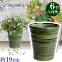 【訳あり特価】 丈夫で長持ち 植木鉢 陶器 フラワーロード 6号 グリーン サイズ 19cm 三河焼 鉢 陶器鉢 深型 おしゃれ 緑色 高級感 日本製 プランター 園芸資材 ガーデニング 大型 小型 室内 屋内 屋外 日本製 園芸用品 ベランダ 鉢植え 多肉植物 観葉植物 インテリア