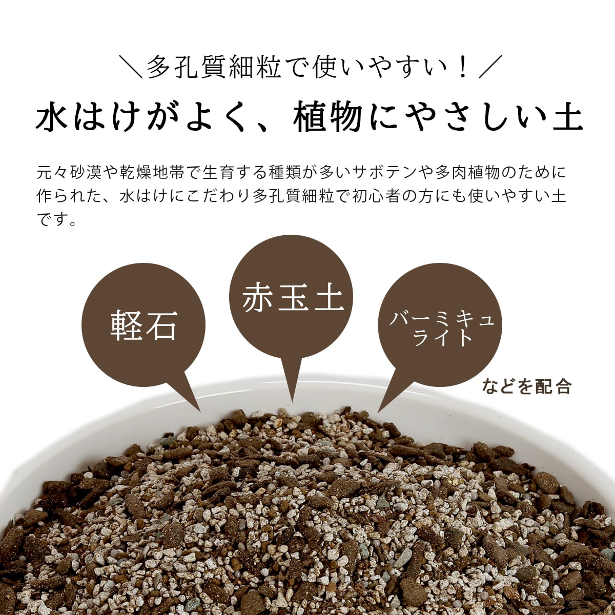 サボテン 多肉植物の土 12L (6L×2袋) pH調整済み サボテンの土 多肉 用土 軽石 赤玉土 バーミキュライト ゼオライト 配合 根腐れ 水はけ 保肥力 サボテン 多肉植物 専用 土 室内 小分け ガーデニング資材【鉢・プランターで育てる さぼてん・多肉植物の土】