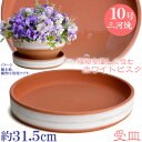植木鉢用 MA受皿 10号 ホワイトビスク 鉢皿 ソーサー おしゃれ 日本製 三河焼 植木鉢 陶器 サイズ 31.5cm ピンク色 テラコッタ 安くて丈夫 受け...