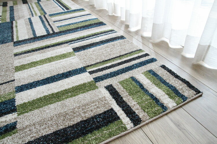 カラフルな色使いモザイク風ウイルトンラグ《Rainbow レインボー 133×190cm》格子を基調のモザイク風にアレンジしたカラフルでおしゃれラグマットです。ウイルトン製ラグ [3]