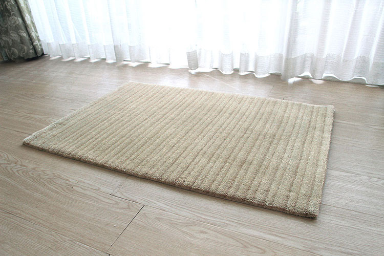 アースベージュ　61×91cm手織り　手織りウール緞通玄関マット　中国緞通100段 プレミアムクオリティ手織り段通玄関マット　高級玄関マット　高品質ウール緞通