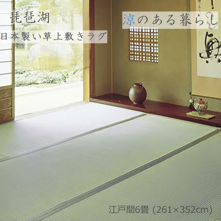 樂天商城 - 厳選されたい草を使用した上質の逸品です。 《琵琶湖 日本製 (双目織 上敷き い草) 江戸間6畳 261×352cm》 日本製 双目織仕上げ 和室に最適な天然素材い草上敷きラグ 防虫・防カビ・ 丈夫で涼感 和室に美しく馴染むシンプルなデザイン