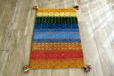 ギャッベ モダンテイストGabbeh India手織り玄関マット 《ギャッペ #RAC-0128 手織り玄関マット 60×90cm 》ニュージーランド ウール100%(3)