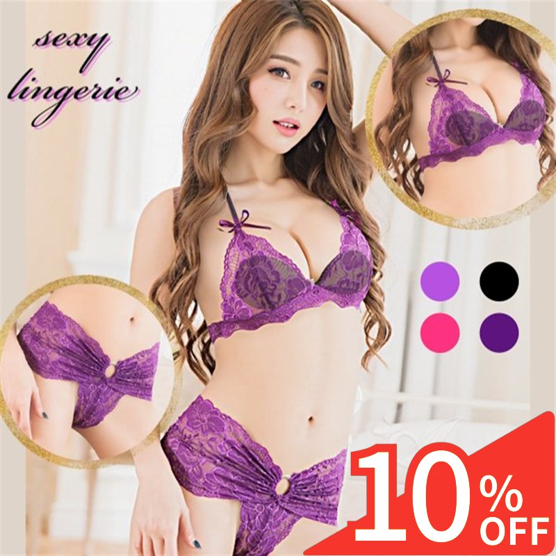 【Rakuten Fashion THE SALE 10%OFF】 セクシー ランジェリー ブラ ブラジャー ブラショーツ ノンワイヤー Tバック 紐パン パンティー パンツ セット ビキニ レディース 透け透け スケスケ セクシ-ランジェリー エロ 過激 エッチな下着 セクシー下着 エロ下着 エロい 下着
