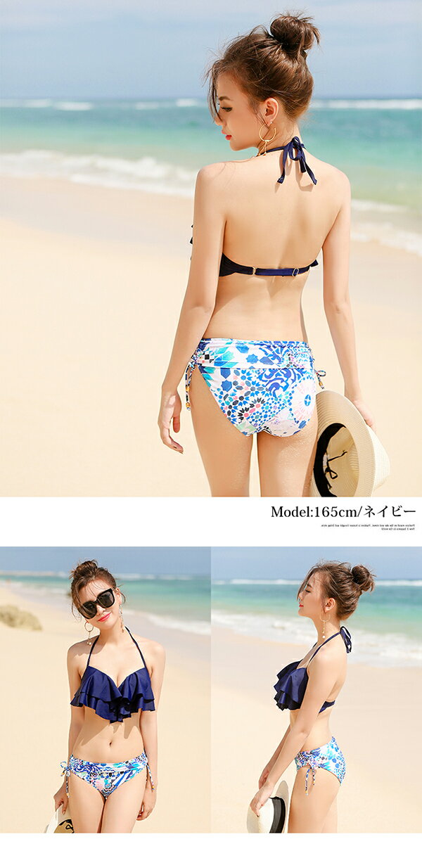 水着レディース水着レディース水着ビキニ水着バンドゥ水着バンドゥビキニmizugi水着通販セクシーパットみずぎ谷間女性用ママ水着UVカットパーカーホルターネックセットワイヤービキニ大きいサイズbkn-121黒☆メール便不可安い