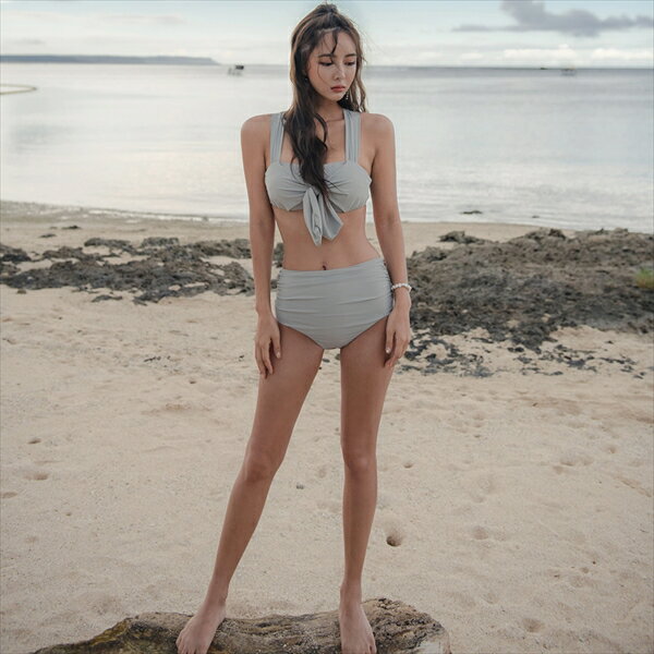 水着 レディース ビキニ 体型カバー 2点セット 大きいサイズ セパレート パッド付き グレー ラッシュガード 小胸 盛れる 大人女子 ママ水着 トレンド ハイウエスト 韓国 フィットネス水着 ぽっちゃり カバーアップ おしゃれ 体系カバー 20代 30代 40代 50代 60代 2