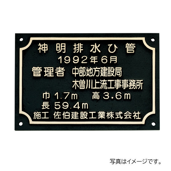 福彫 館銘板・商業サイン 鋳物館銘板・公共銘板 ブロンズ鋳物施工銘板 BZ-19