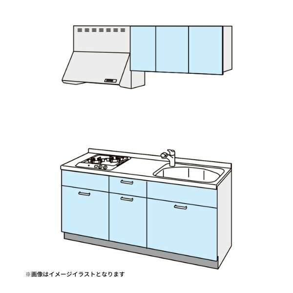 コンパクトキッチン ティオ Tio LixiL 壁付I型 トレーボード W1800mm 間口180cm(グリルなし2口コンロ用) グループ3 リクシル システム..