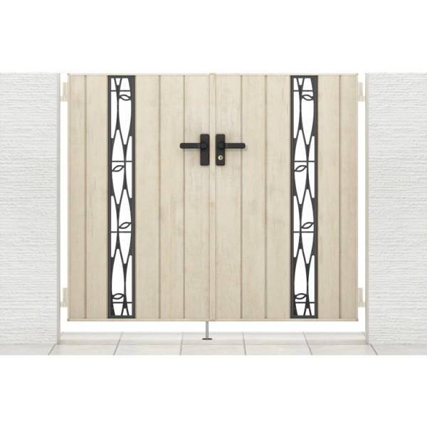 門扉 リクシル 開き門扉AA TS2型 縦桟 両開き 08-12/08-14 柱使用 W1600(800+800)×H1200/1400mm LIXIL 開き門扉 リフォーム