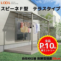 【4月はエントリーでP10倍】 テラス屋根 スピーネ リクシル 1.0間 間口1820×出幅3585mm テラスタイプ 屋根F型 耐積雪対応強度20cm 自在桁 リフォーム DIY