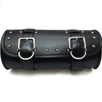 バイク用ツールバッグ黒小物入れ【円筒】ブラック工具入れライダー必需品アメリカンちょうどいいサイズ