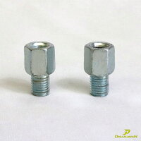 バイク用ミラーアダプター変換変更M8正ネジ→M10正ネジ左右2個セットシルバー/原付/マグナ/モンキー/スクーター