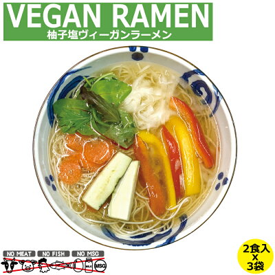 ドリームリアライズ ヴィーガン食 ヴィーガン ビーガン ラーメン 柚子塩 塩ラーメン おためしセット 塩ラーメン 2食入 x 3袋 セット ベジタリアン 野菜スープ 乾麺 スープ セット 国産 食材 保存食 非常食 送料無料 送料込み