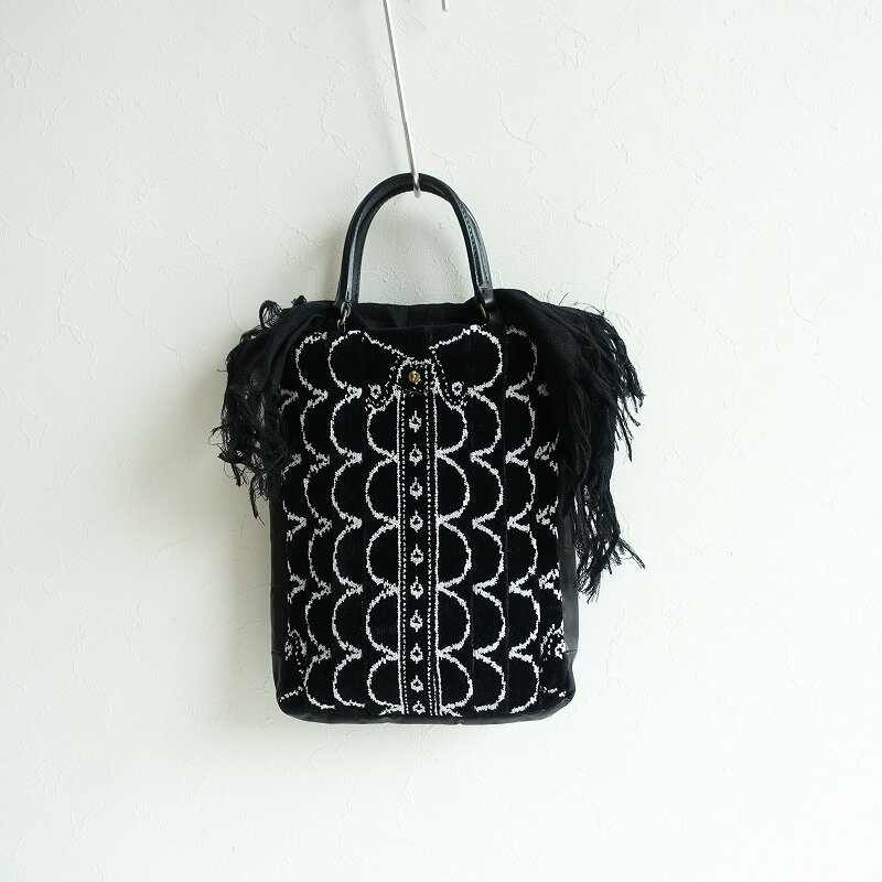 【美品】 エバゴス ebagos モチアルク ヤマコトバ シェニールxレザートートバッグ【中古】【12J02】【高価買取中】