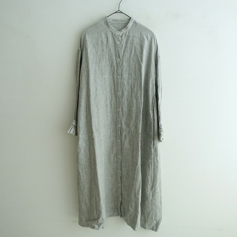 ネストローブ nest Robe リネンバンドカラー裁ち切りフリルカフワンピース F【中古】【90G22】【高価買取中】のサムネイル