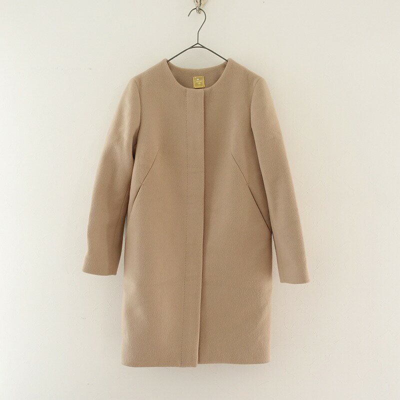 定価5.2万/ ミューズデドゥーズィエムクラス MUSE de Deuxieme classe ウール二重織ノーカラーコート 36【中古】【11K22】【高価買取中】【均一商品】