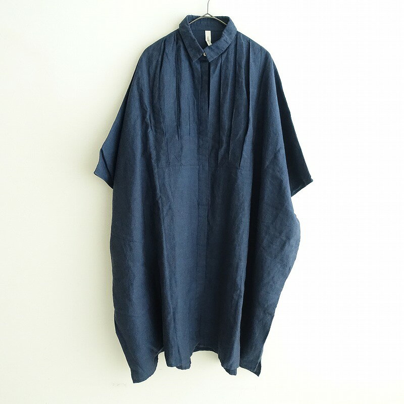 ナチュカラ nachukara リネンタックスクエアシャツワンピース F【中古】【21E32】【高価買取中】