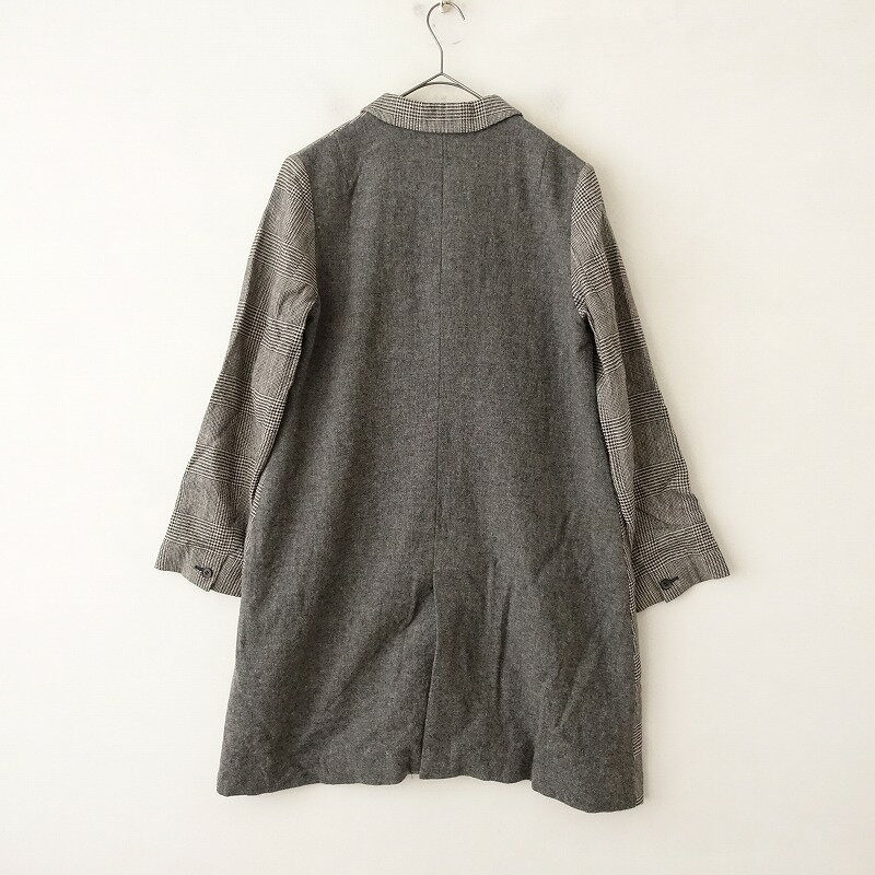 //リゼッタ Lisette グレンチェック切替ロングコート 38 【中古】【71K32】