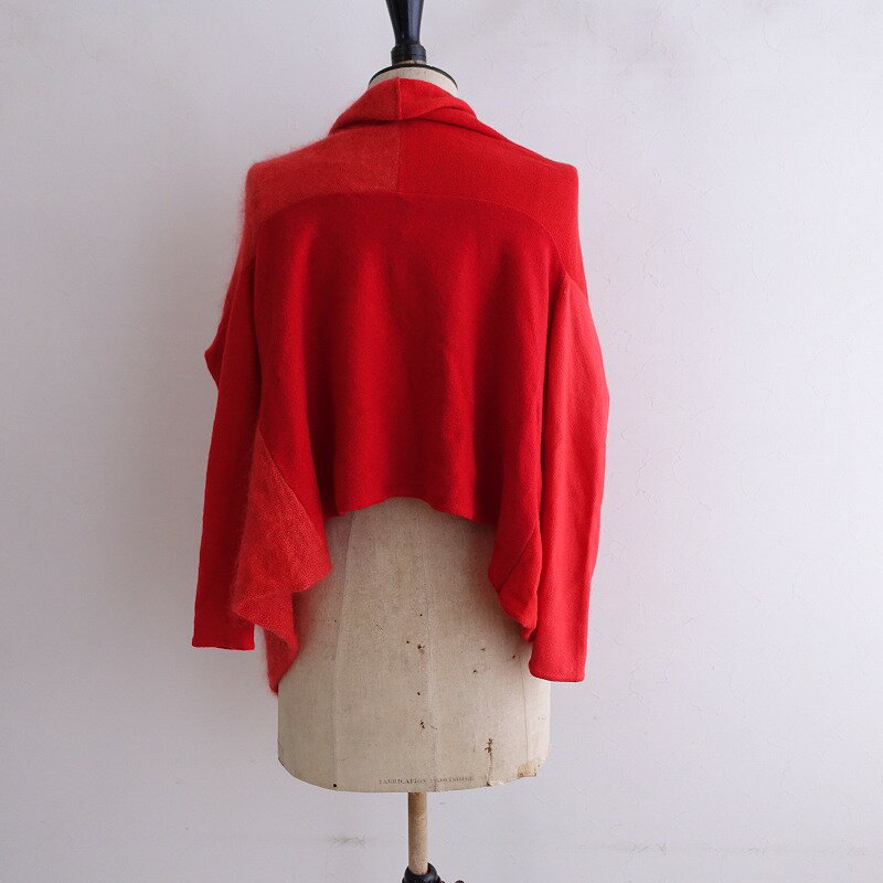 //【美品】ダニエラグレジス DANIELA GREGIS 配色ウールドレープニットカーディガン 【中古】【62C42】