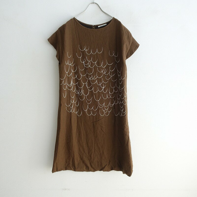 ミナペルホネン mina perhonen plume プリントワンピース 38 【中古】【60D42】